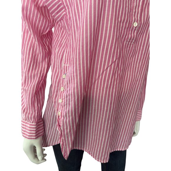 J.McLaughlin Pink & White Striped Button-Down Shirt Size M - Picture 4 of 6